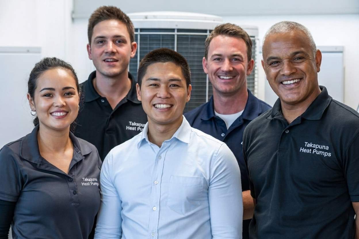 Craig and the Takapuna Heat Pumps installation team, North Shore specialists