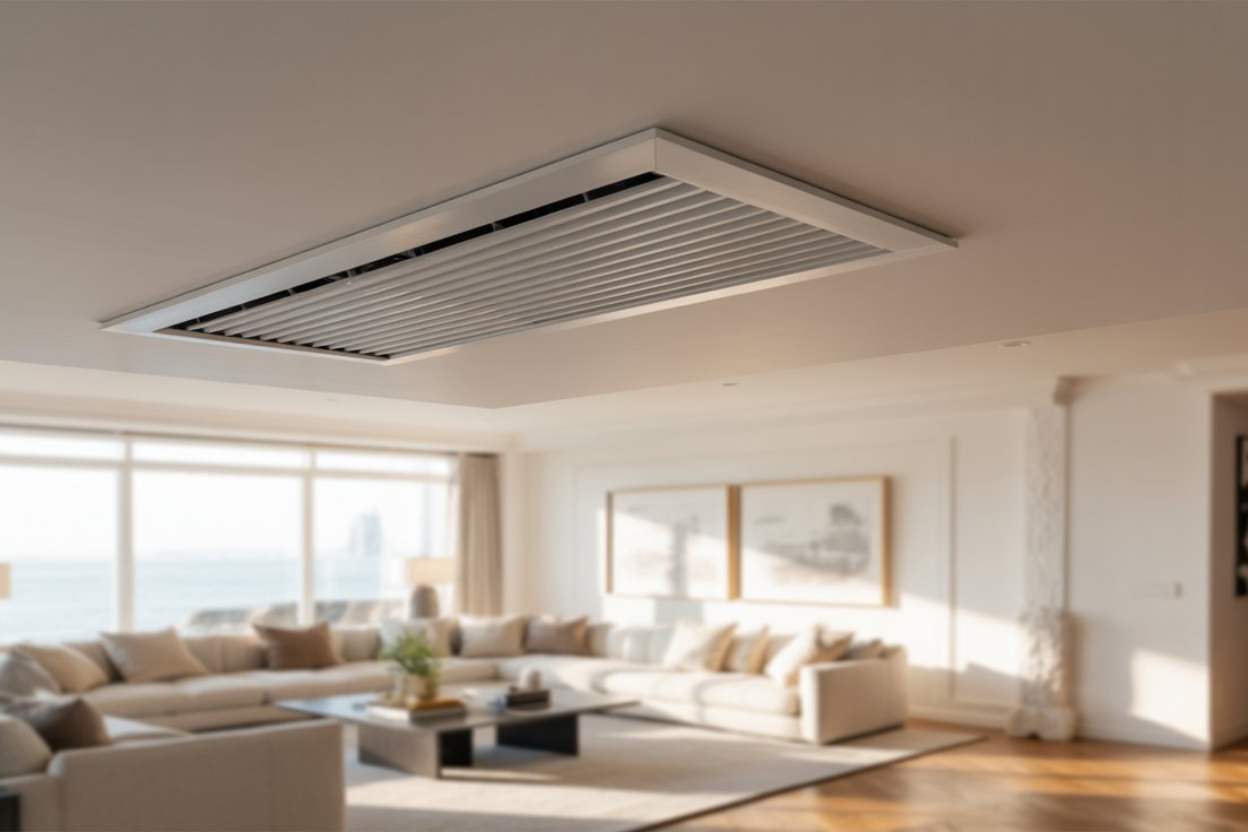 Ducted heat pump ceiling vent in a North Shore Auckland home
