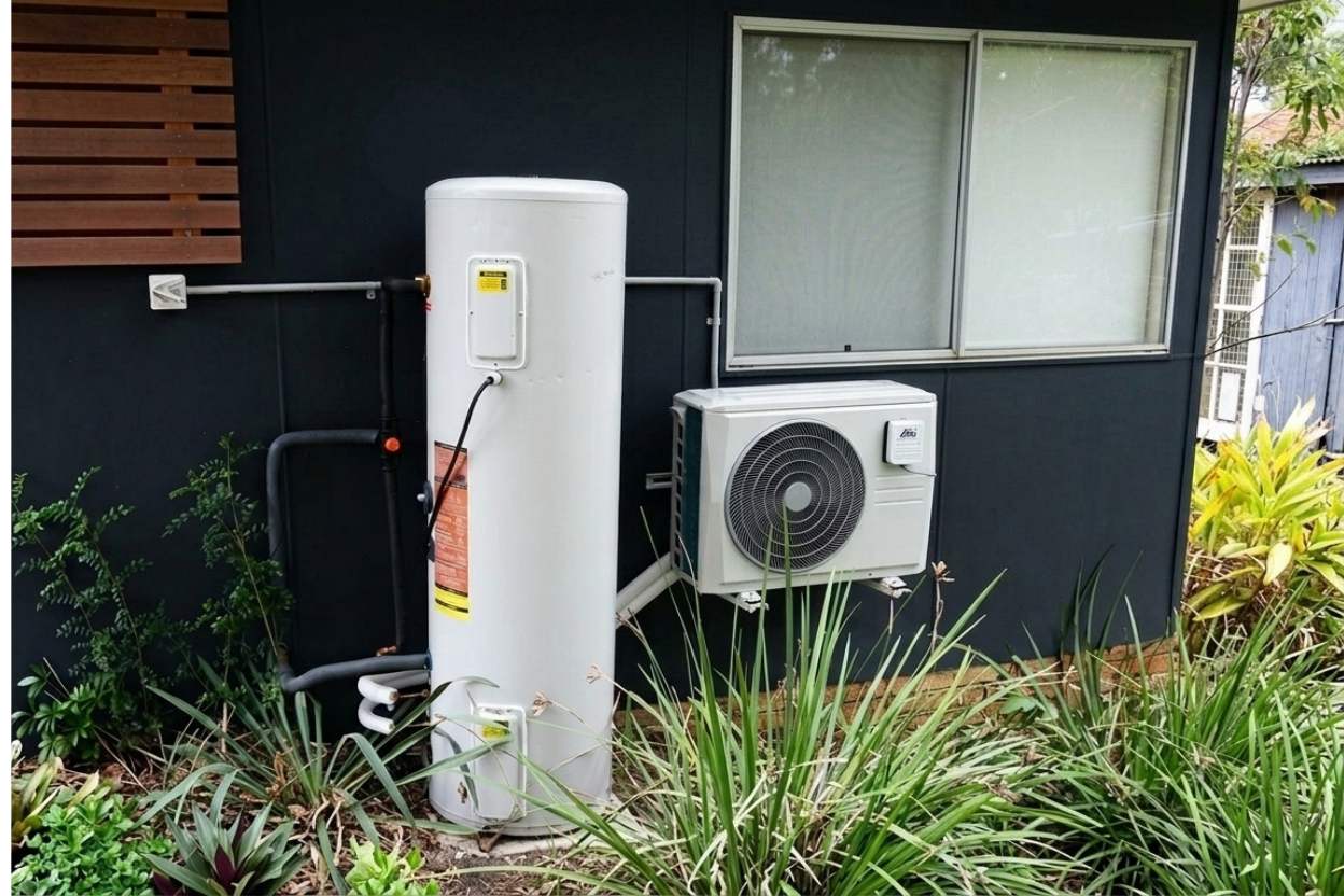 Hot water heat pump installation Takapuna