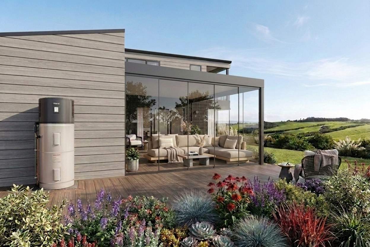 Hot water heat pump installation Takapuna
