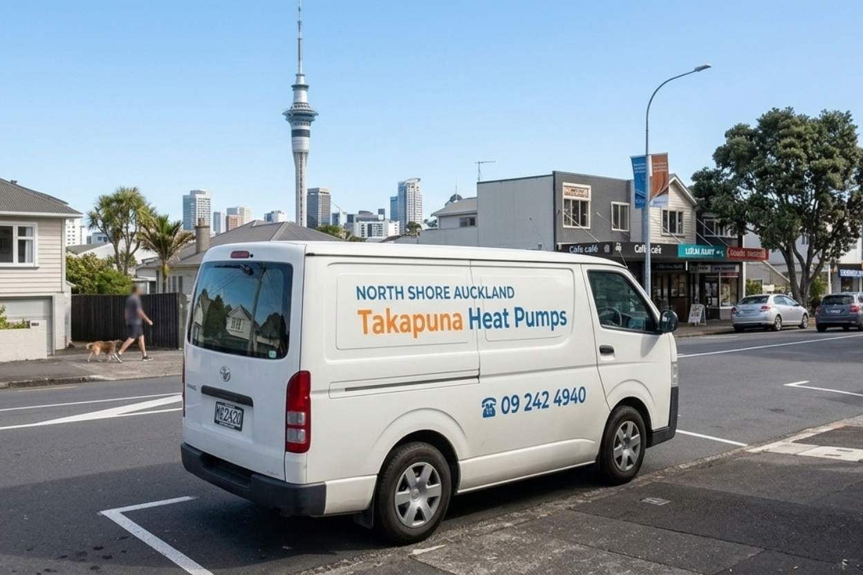 Takapuna Heat Pumps van on the North Shore, Auckland
